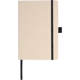 Notizbuch Friedrich | Zuckerrohr | A5 | Liniert – Schwarz bedrucken, Art.-Nr. 001999999_1148542