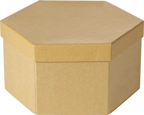 Kunst-Set Kenji | Sechseckige Kartonbox | 54 St. – Braun bedrucken, Art.-Nr. 011999999_2438