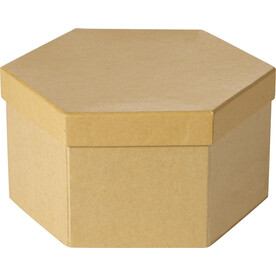 Kunst-Set Kenji | Sechseckige Kartonbox | 54 St. – Braun bedrucken, Art.-Nr. 011999999_2438