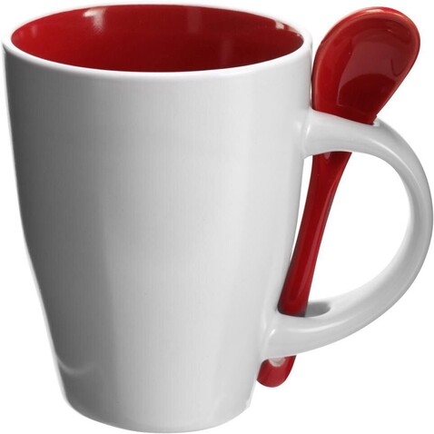 Becher aus Keramik Eduardo – Rot bedrucken, Art.-Nr. 008999999_2855