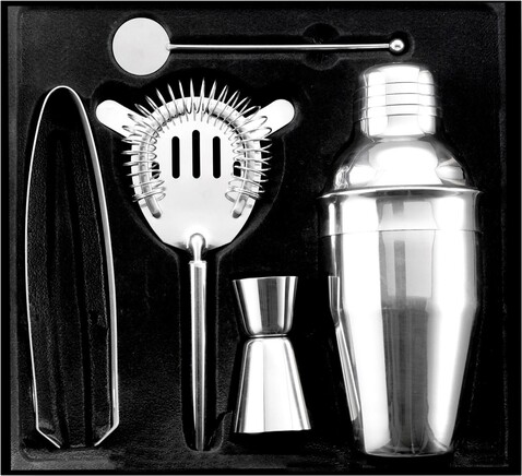 Cocktailshaker-Set aus Edelstahl Natalina – Silber bedrucken, Art.-Nr. 032999999_4680 Cocktailshaker-Set aus Edelstahl Natalina – Silber bedrucken, Art.-Nr. 032999999_4680