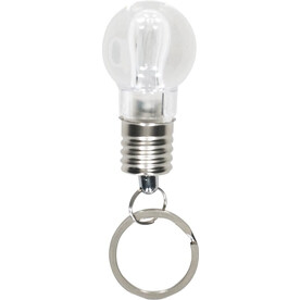 Schlüsselanhänger Hakeem | Kunststoff | Glühbirnenform | LED – Silber bedrucken, Art.-Nr. 032999999_6336