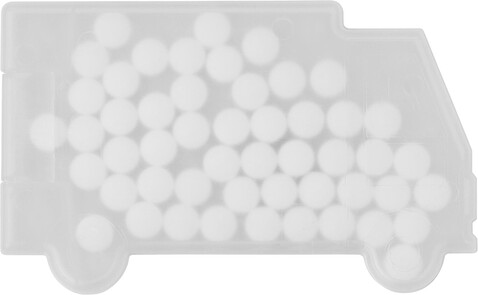 Pfefferminzkarte Richard | LKW-Form – Weiß bedrucken, Art.-Nr. 002999999_6679