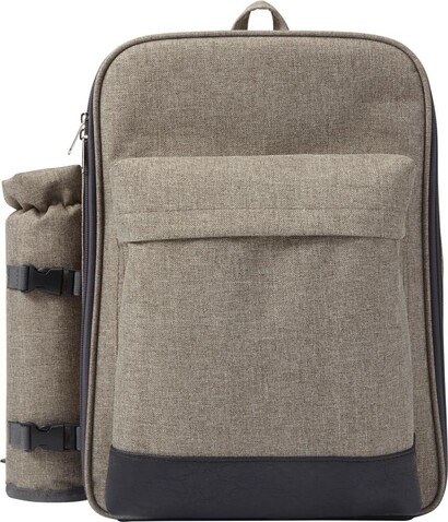 Picknickrucksack Allison | Polyester | 4 Personen – Hellgrau bedrucken, Art.-Nr. 027999999_7613