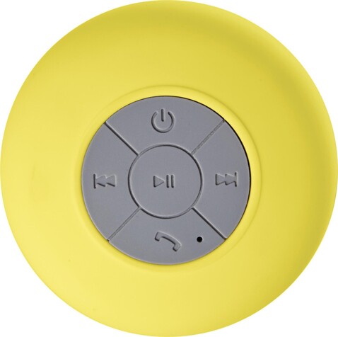 BT/Wireless-Lautsprecher aus Kunststoff Jude – Gelb bedrucken, Art.-Nr. 006999999_7631 BT/Wireless-Lautsprecher aus Kunststoff Jude – Gelb bedrucken, Art.-Nr. 006999999_7631