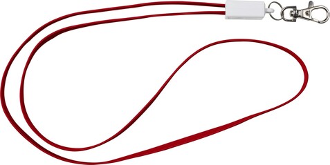 Schlüsselband mit Ladekabel Marguerite | 3-in-1 – Rot bedrucken, Art.-Nr. 008999999_8451 Schlüsselband mit Ladekabel Marguerite | 3-in-1 – Rot bedrucken, Art.-Nr. 008999999_8451