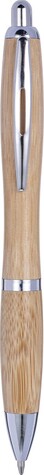 Kugelschreiber Carson | Bambus | Silberdetails – Braun bedrucken, Art.-Nr. 011999999_8524