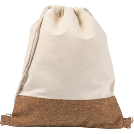 Rucksack Tianna | Baumwolle 250 g/m² | Kork | 1,2 l – Khaki bedrucken, Art.-Nr. 013999999_8712