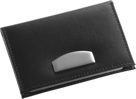 Kartenhalter Bethany | Bonded Leather – Schwarz bedrucken, Art.-Nr. 001999999_8734