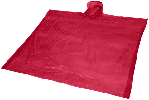 Ziva Einweg Regenponcho mit Hülle, rot bedrucken, Art.-Nr. 10042902 Ziva Einweg Regenponcho mit Hülle, rot bedrucken, Art.-Nr. 10042902