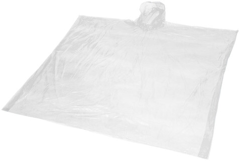 Ziva Einweg Regenponcho mit Hülle, weiss bedrucken, Art.-Nr. 10042903