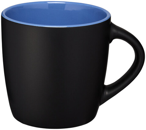 Riviera 340 ml Keramikbecher, schwarz, blau bedrucken, Art.-Nr. 10047601 Riviera 340 ml Keramikbecher, schwarz, blau bedrucken, Art.-Nr. 10047601