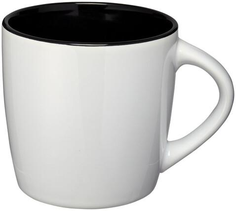 Aztec 340 ml Keramiktasse, weiss, schwarz bedrucken, Art.-Nr. 10047700