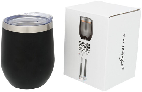 Corzo 350 ml Kupfer-Vakuum Isolierbecher, schwarz bedrucken, Art.-Nr. 10051600 Corzo 350 ml Kupfer-Vakuum Isolierbecher, schwarz bedrucken, Art.-Nr. 10051600