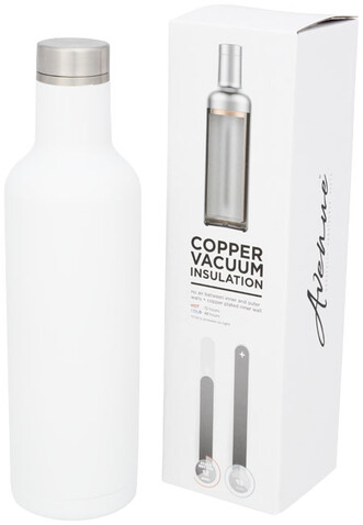 Pinto 750 ml Kupfer-Vakuum Isolierflasche, weiss bedrucken, Art.-Nr. 10051702 Pinto 750 ml Kupfer-Vakuum Isolierflasche, weiss bedrucken, Art.-Nr. 10051702
