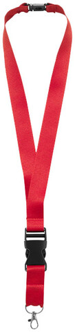 Yogi Lanyard mit Sicherheitsverschluss, rot bedrucken, Art.-Nr. 10213000 Yogi Lanyard mit Sicherheitsverschluss, rot bedrucken, Art.-Nr. 10213000