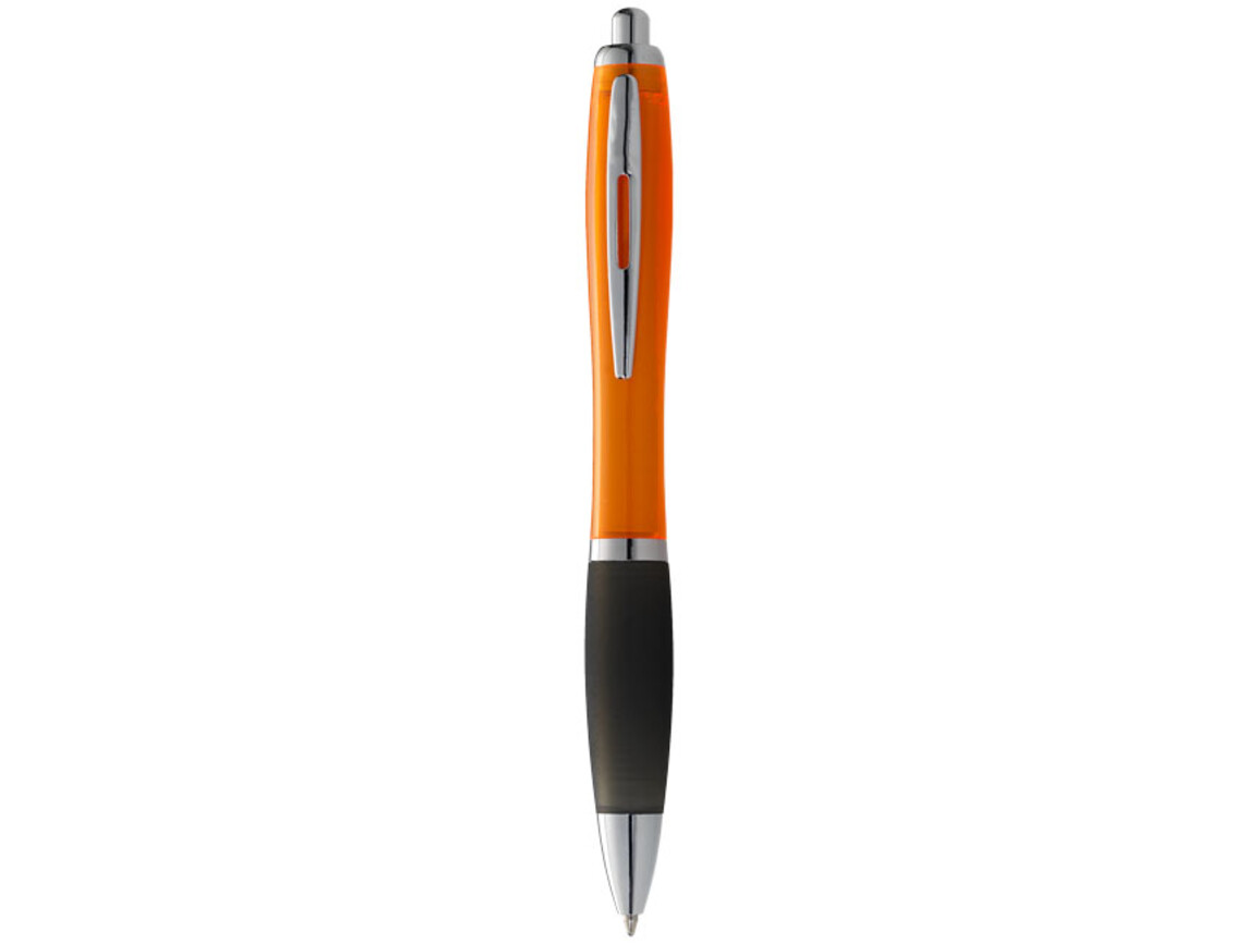 Nash Kugelschreiber farbig mit schwarzem Griff, orange, schwarz bedrucken, Art.-Nr. 10615502