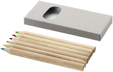 Ayola 6-teiliges Buntstiftset, natur bedrucken, Art.-Nr. 10621900 Ayola 6-teiliges Buntstiftset, natur bedrucken, Art.-Nr. 10621900