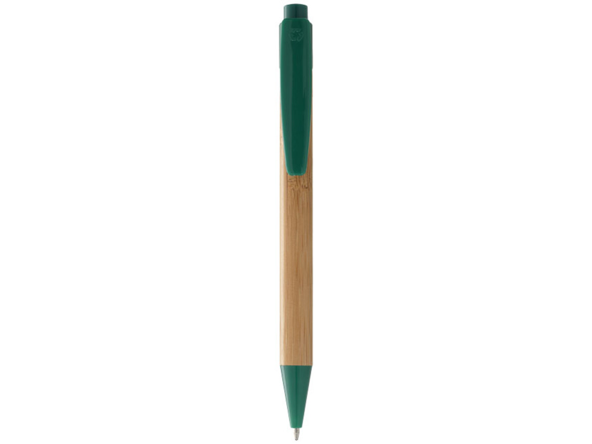 Borneo Bambus Kugelschreiber, natur, grün bedrucken, Art.-Nr. 10632203