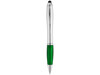 Nash Stylus Kugelschreiber silbern mit farbigem Griff, silber, grün bedrucken, Art.-Nr. 10678502