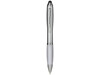 Nash Stylus Kugelschreiber silbern mit farbigem Griff, silber, weiss bedrucken, Art.-Nr. 10678504