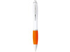 Nash Kugelschreiber weiß mit farbigem Griff, weiss, orange bedrucken, Art.-Nr. 10690008