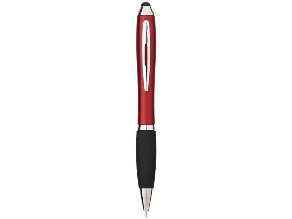 Nash Stylus Kugelschreiber farbig mit schwarzem Griff, rot, schwarz bedrucken, Art.-Nr. 10690303