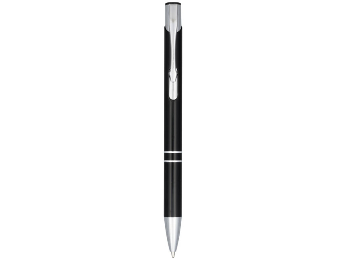 Moneta Druckkugelschreiber aus eloxierterm Aluminium, schwarz bedrucken, Art.-Nr. 10716300