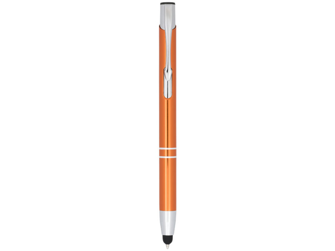 Moneta Kugelschreiber mit Metall Touchpen, orange bedrucken, Art.-Nr. 10729811