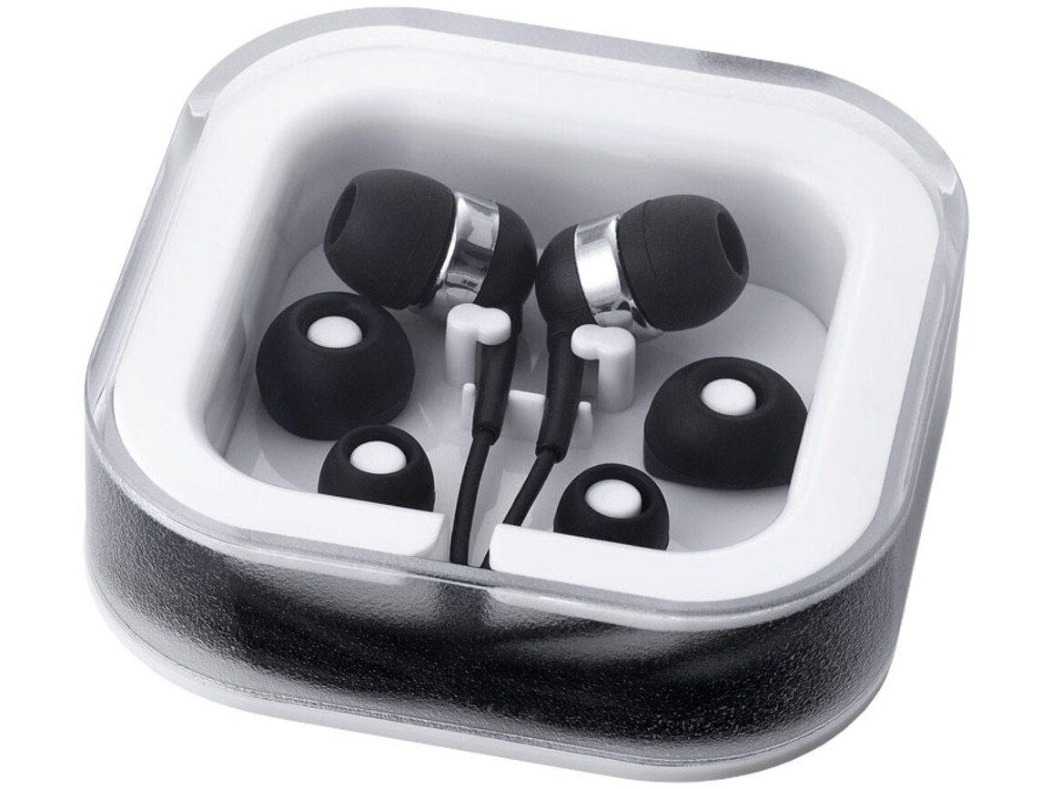 Sargas leichte Ohrhörer, schwarz bedrucken, Art.-Nr. 10812800