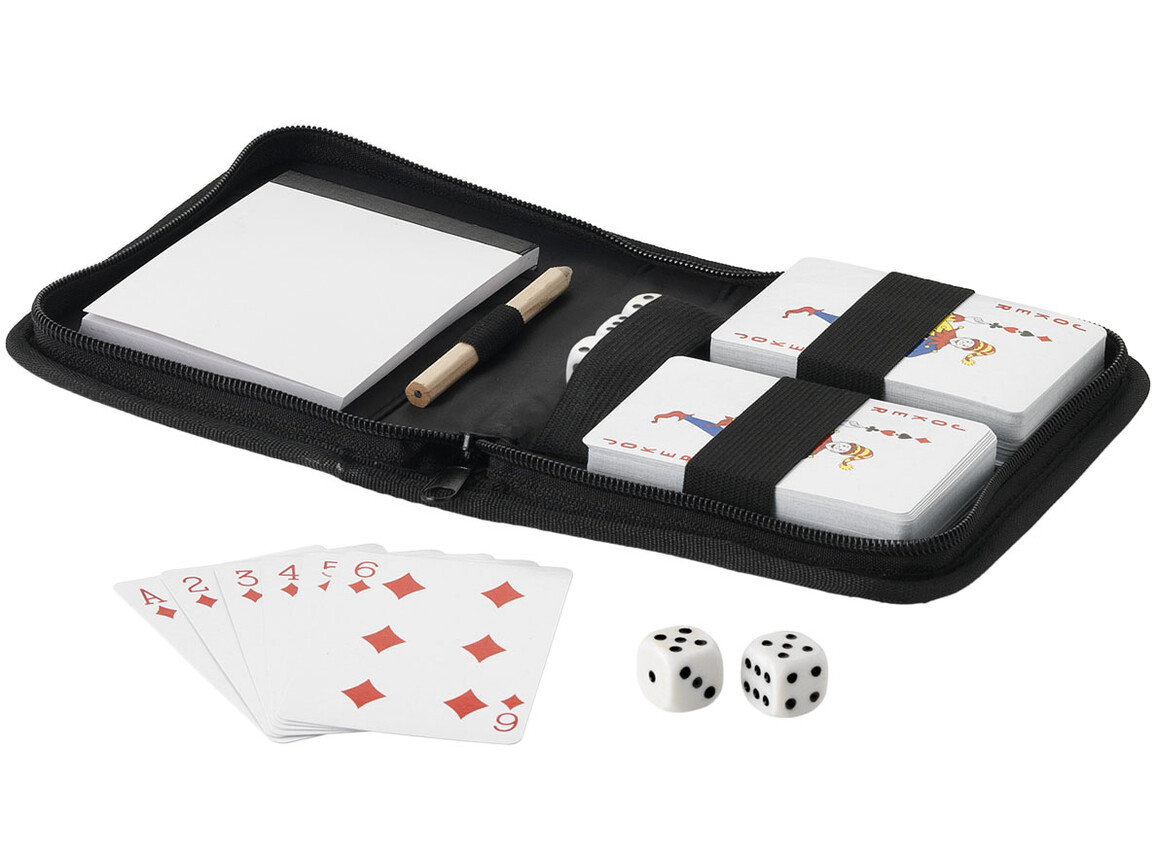 Tronx 2-teiliges Spielkarten-Set im Beutel, schwarz bedrucken, Art.-Nr. 11000200