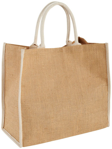 Harry farbige Jute Tragetasche 25L, natur, weiss bedrucken, Art.-Nr. 12018200