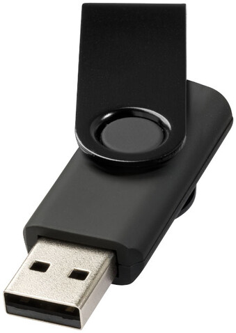 Rotate-Metallic 4 GB USB-Stick, schwarz bedrucken, Art.-Nr. 12350800