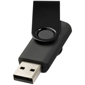 Rotate-Metallic 4 GB USB-Stick, schwarz bedrucken, Art.-Nr. 12350800