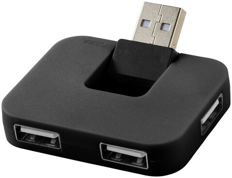 Gaia USB Hub mit 4 Anschlüssen, schwarz bedrucken, Art.-Nr. 12359800 Gaia USB Hub mit 4 Anschlüssen, schwarz bedrucken, Art.-Nr. 12359800