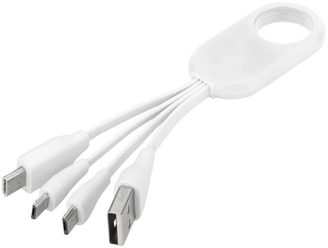 Troup 4-in-1-Ladekabel mit Typ C Spitze, weiss bedrucken, Art.-Nr. 13421401