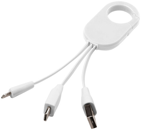 Troop 3-in-1 Ladekabel, weiss bedrucken, Art.-Nr. 13499301