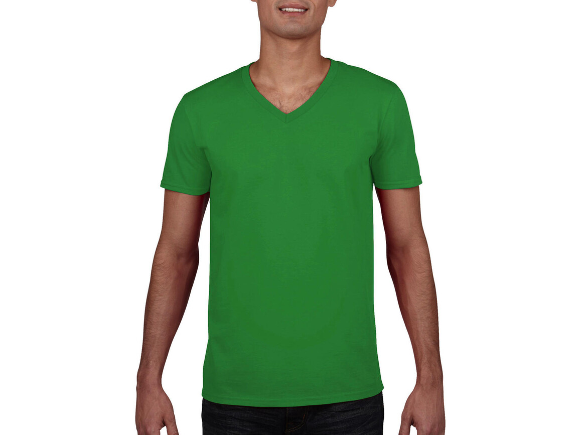 Gildan Gildan Mens Softstyle® V-Neck T-Shirt, Irish Green, S bedrucken, Art.-Nr. 108095093