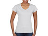 Gildan Ladies` Softstyle® V-Neck T-Shirt, White, M bedrucken, Art.-Nr. 109090004