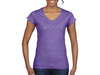 Gildan Ladies` Softstyle® V-Neck T-Shirt, Heather Purple, S bedrucken, Art.-Nr. 109093463