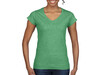 Gildan Ladies` Softstyle® V-Neck T-Shirt, Heather Irish Green, XL bedrucken, Art.-Nr. 109095136