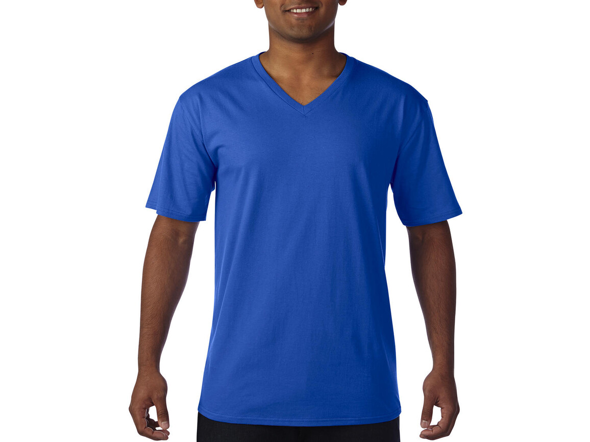 Gildan Premium Cotton Adult V-Neck T-Shirt, Royal, L bedrucken, Art.-Nr. 110093005