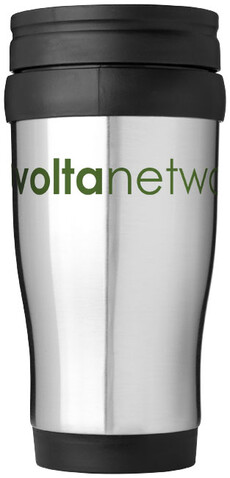 Sanibel 400 ml Isolierbecher, silber, schwarz bedrucken, Art.-Nr. 19538712 Sanibel 400 ml Isolierbecher, silber, schwarz bedrucken, Art.-Nr. 19538712