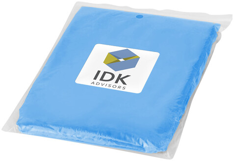 Ziva Einweg Regenponcho mit Hülle, royalblau bedrucken, Art.-Nr. 10042901