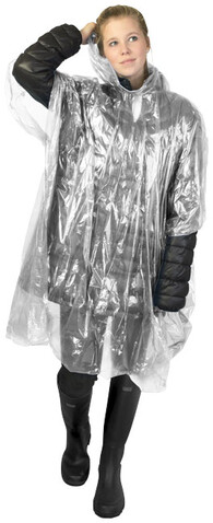 Ziva Einweg Regenponcho mit Hülle, weiss bedrucken, Art.-Nr. 10042903