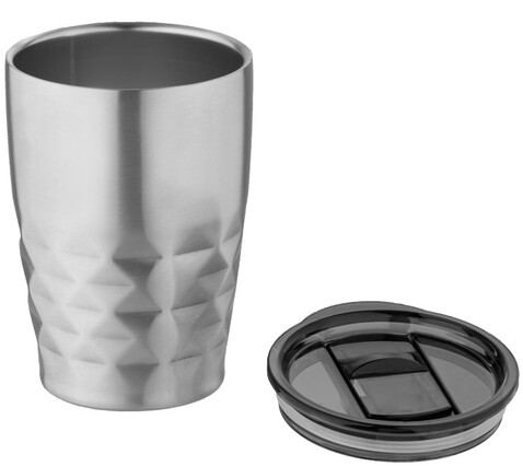Geo 350 ml Kupfer-Vakuum Isolierbecher, silber bedrucken, Art.-Nr. 10045501