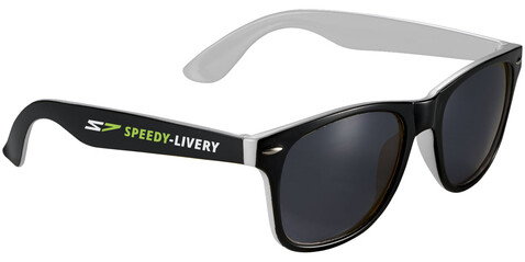 Sun Ray Sonnenbrille mit zweifarbigen Tönen, weiss, schwarz bedrucken, Art.-Nr. 10050000 Sun Ray Sonnenbrille mit zweifarbigen Tönen, weiss, schwarz bedrucken, Art.-Nr. 10050000