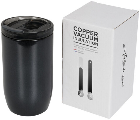 Lagom 380 ml Kupfer-Vakuum Isolierbecher, schwarz glänzend bedrucken, Art.-Nr. 10054800
