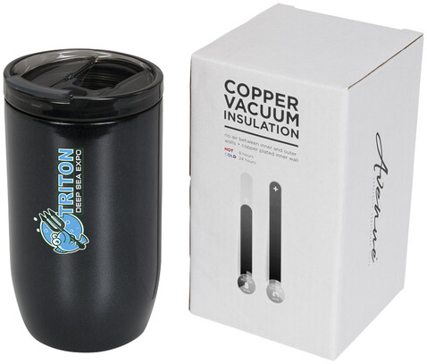 Lagom 380 ml Kupfer-Vakuum Isolierbecher, schwarz glänzend bedrucken, Art.-Nr. 10054800