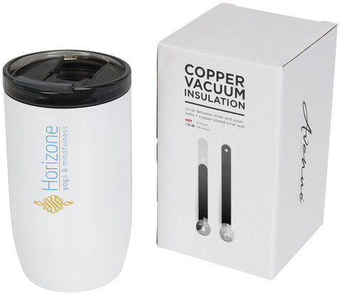 Lagom 380 ml Kupfer-Vakuum Isolierbecher, weiss bedrucken, Art.-Nr. 10054802 Lagom 380 ml Kupfer-Vakuum Isolierbecher, weiss bedrucken, Art.-Nr. 10054802